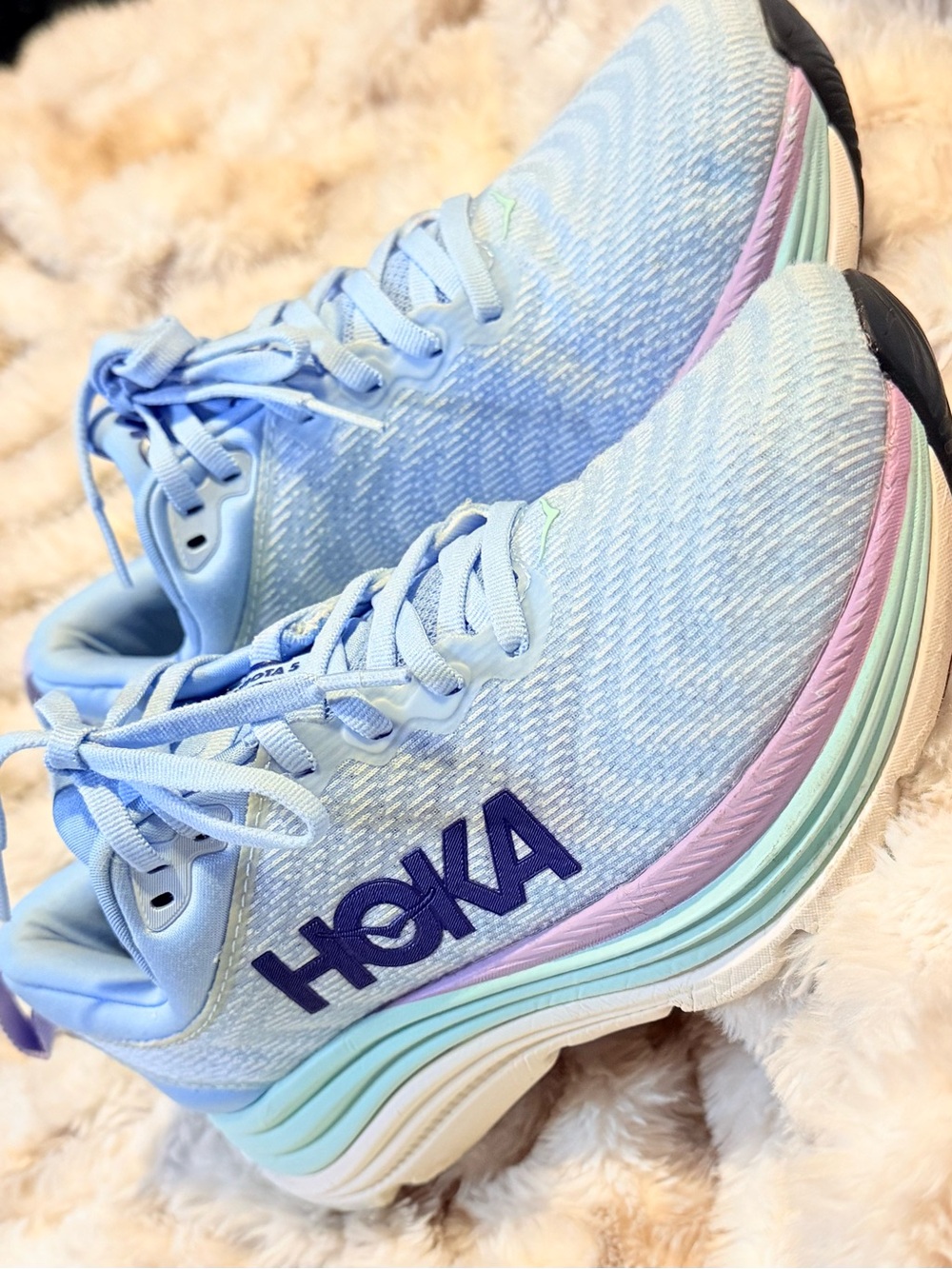 Hoka Gaviota 5 Airy Blue Running Shoes Size 7 - Picture 10 of 15